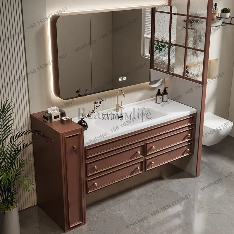 New Chinese oak bathroom cabinet combination bathroom slate washbasin bathroom cabinet
New Chinese oak bathroom cabinet combination bathroom slate washbasin bathroom cabinet