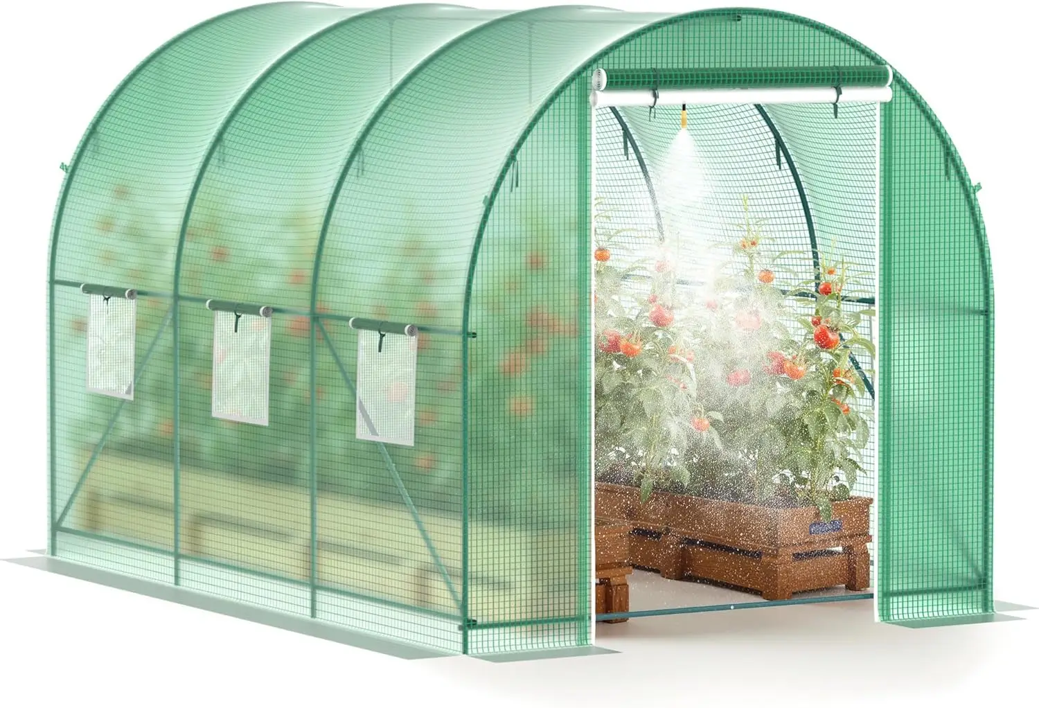 Greenhouse, 10’x7’x7’ Upgraded Walk-in Greenhouse with Spraying System, Heavy Duty Tunnel Green House with 6 Ventilated Mesh
Greenhouse, 10’x7’x7’ Upgraded Walk-in Greenhouse with Spraying System, Heavy Duty Tunnel Green House with 6 Ventilated Mesh