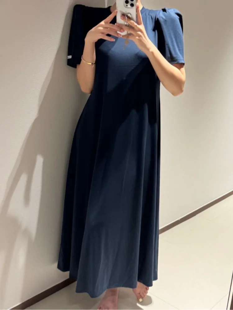 Chic round Ne Bubble Sve Dr Women's Loose Slimming Simple A-Line T-irt Long Dr Sweet Sle Modal Fiber 00%
Chic round Ne Bubble Sve Dr Women's Loose Slimming Simple A-Line T-irt Long Dr Sweet Sle Modal Fiber 00%