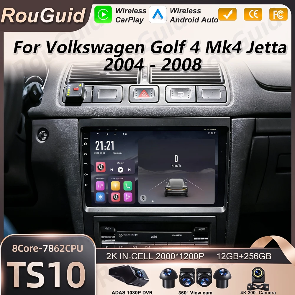 Автомагнитола Carplay для Volkswagen Golf 4 Mk4 Jetta 2004-2008, мультимедийный проигрыватель Android 16, автомобильная стереосистема с Bluetooth и GPS
Автомагнитола Carplay для Volkswagen Golf 4 Mk4 Jetta 2004-2008, мультимедийный проигрыватель Android 16, автомобильная стереосистема с Bluetooth и GPS