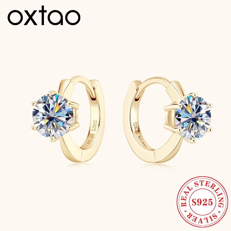 OXTAO 6.5mm D Color Moissanite Hoop Earrings Female Jewelry Real S925 Silver GRA Solitaire Stone Six Claw Hoop Earring Gift
OXTAO 6.5mm D Color Moissanite Hoop Earrings Female Jewelry Real S925 Silver GRA Solitaire Stone Six Claw Hoop Earring Gift