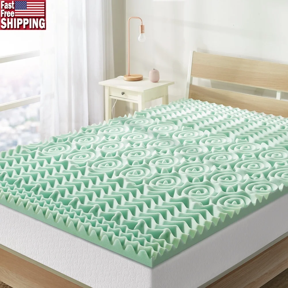 5-Zone Aloe Infused Memory Foam Mattress Topper 1.5 Inch CertiPUR-US Certified Breathable Comfort Sleep Solution Full Size
5-Zone Aloe Infused Memory Foam Mattress Topper 1.5 Inch CertiPUR-US Certified Breathable Comfort Sleep Solution Full Size
