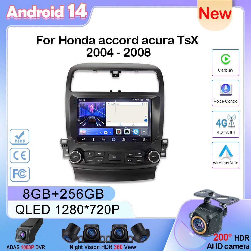 Android 14 Carplay для Honda Accord Acura TsX 2004-2008 Интеллектуальная система Android Auto Автомобильный мультимедийный плеер Bluetooth GPS 4G
Android 14 Carplay для Honda Accord Acura TsX 2004-2008 Интеллектуальная система Android Auto Автомобильный мультимедийный плеер Bluetooth GPS 4G