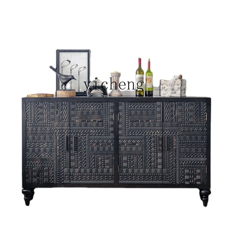 Zc Solid Wood Sideboard Black Vintage Engraving Hallway Cabinet Wall Integrated Storage Locker
Zc Solid Wood Sideboard Black Vintage Engraving Hallway Cabinet Wall Integrated Storage Locker