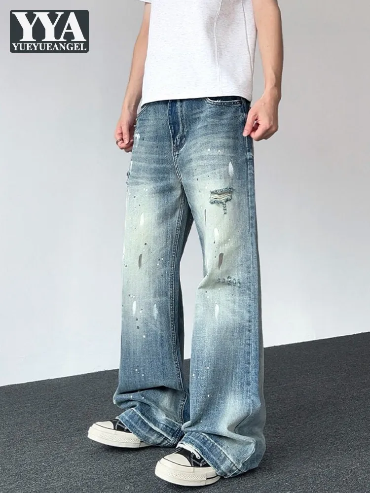 American Style Mens New Summer Jeans High Street Printed Denim Flared Pants Personality Casual Male Mid Waist Straight Trousers
American Style Mens New Summer Jeans High Street Printed Denim Flared Pants Personality Casual Male Mid Waist Straight Trousers