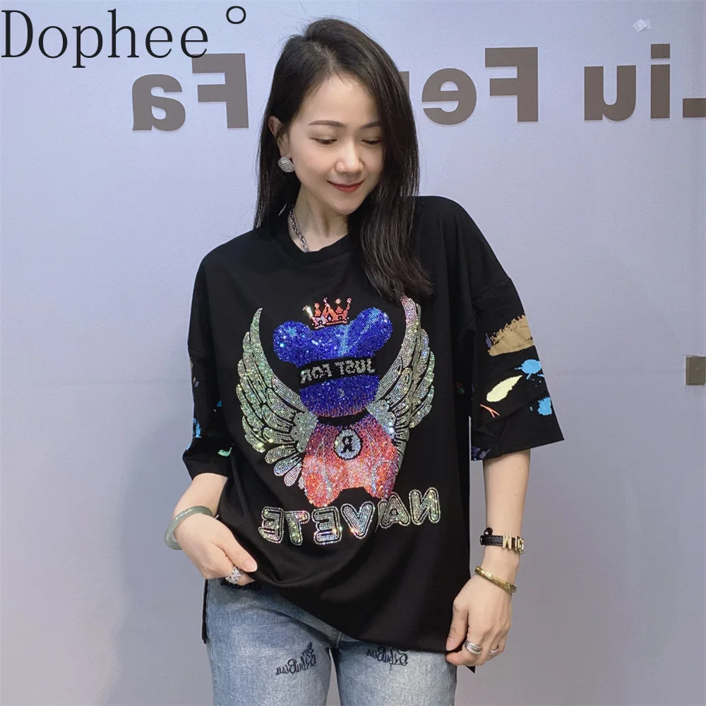 2025 New Spring Summer Loose Short Sleeve T-shirt Cartoon Hot Drilling Cotton Basic Tees All-match O-neck Mid-long Pullover Top
2025 New Spring Summer Loose Short Sleeve T-shirt Cartoon Hot Drilling Cotton Basic Tees All-match O-neck Mid-long Pullover Top
