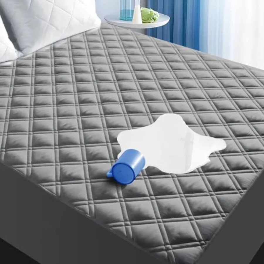 Queen Mattress Protector Breathable Waterproof Mattress Pad Cover Fitted Deep Pocket 8"-21" Soft Noiseless Mattress Cover Washa
Queen Mattress Protector Breathable Waterproof Mattress Pad Cover Fitted Deep Pocket 8"-21" Soft Noiseless Mattress Cover Washa