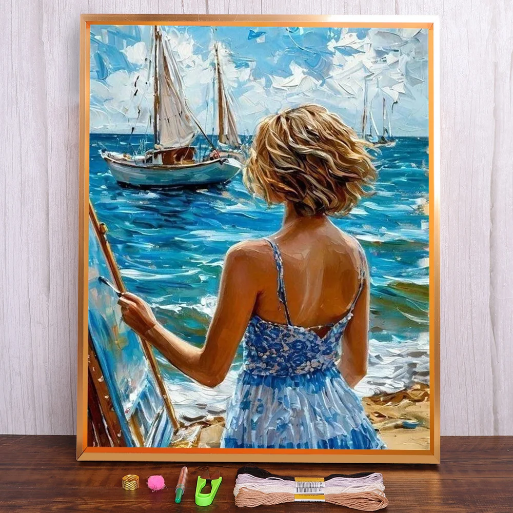Landscape Seaside Women Printed Cross Stitch Kit DIY Embroidery Sewing Painting Handmade Handicraft Promotions Home Decor Gift
Landscape Seaside Women Printed Cross Stitch Kit DIY Embroidery Sewing Painting Handmade Handicraft Promotions Home Decor Gift