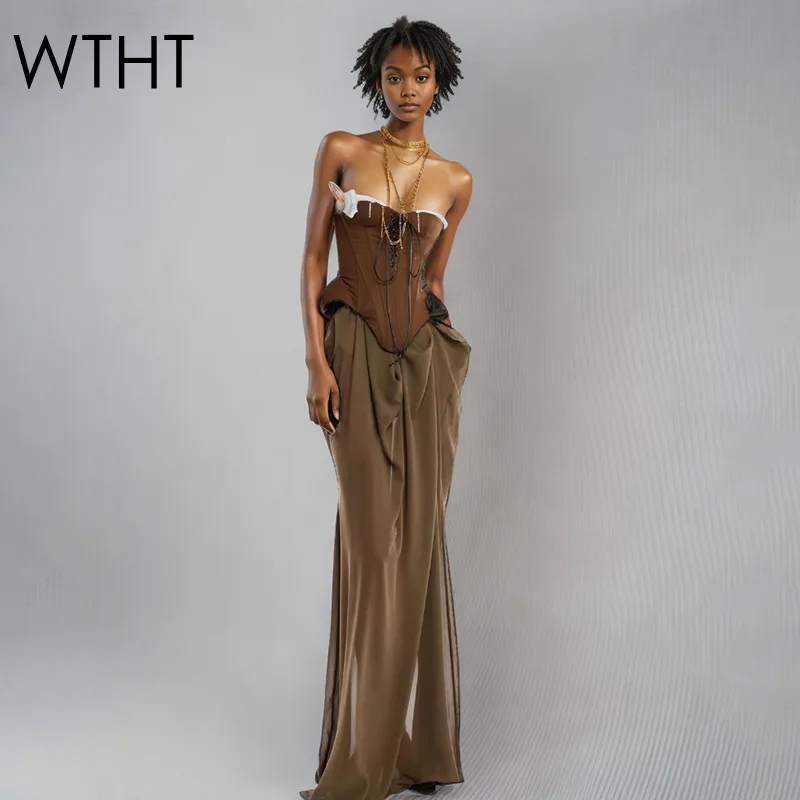 WTHT Trendy New Women's 3D Butterfly Strapless Spliced Dress 2025 Summer Fashion Off-shoulder Long Dresses Female 1LS1780
WTHT Trendy New Women's 3D Butterfly Strapless Spliced Dress 2025 Summer Fashion Off-shoulder Long Dresses Female 1LS1780