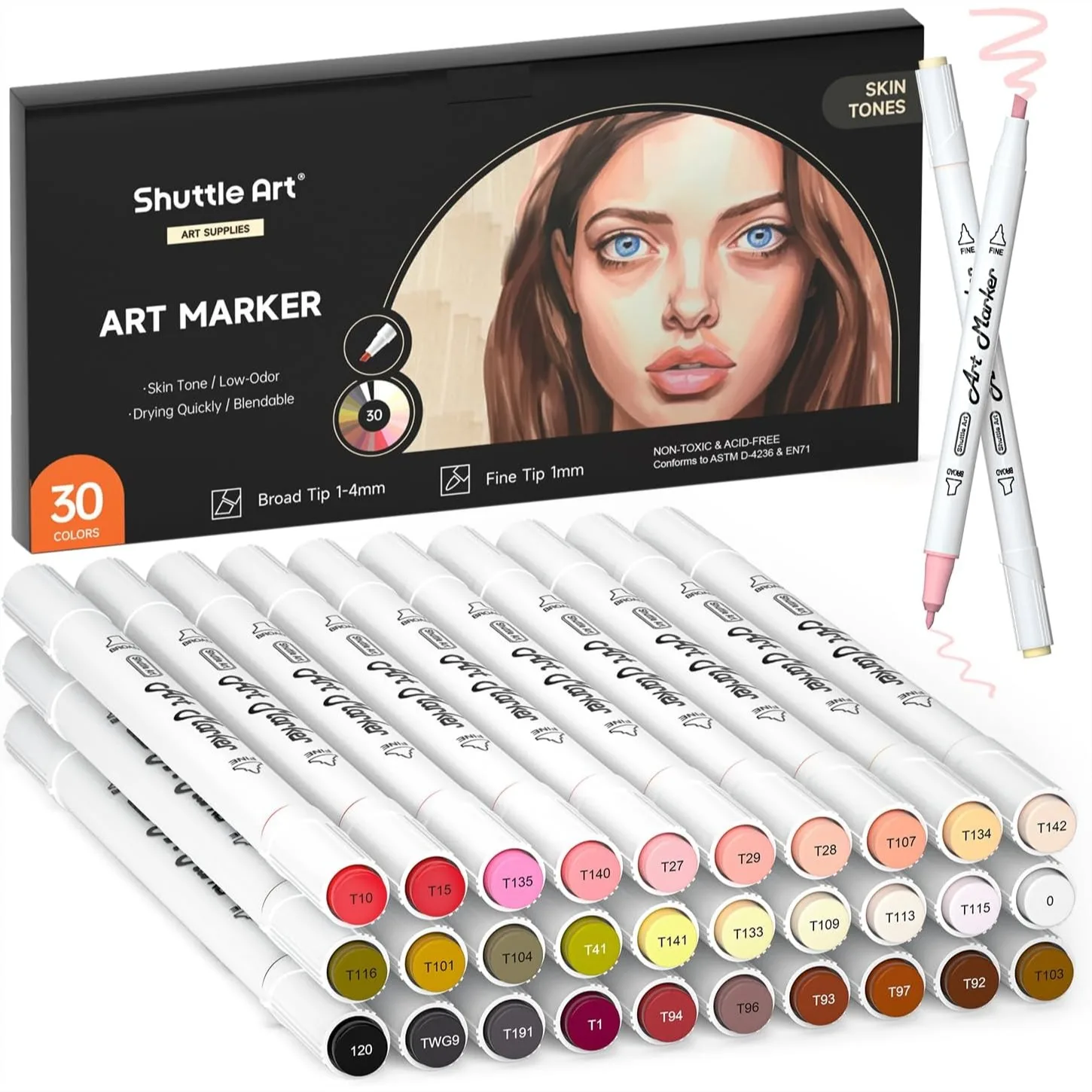 30 Colors Skin Tone Hair Art Markers Dual Tip Alcohol Based Flesh Color Marker Pen Set With 1 Blender For Portrait Comic Anime Manga Illustration
30 Colors Skin Tone Hair Art Markers Dual Tip Alcohol Based Flesh Color Marker Pen Set With 1 Blender For Portrait Comic Anime Manga Illustration