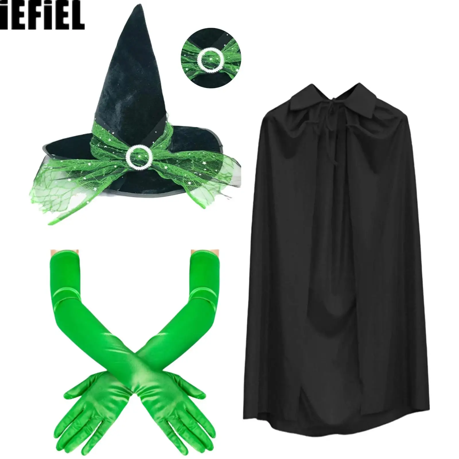 Halloween Witch Outfit Halloween Witches Women Cosplay Costume Cape Witch Hat Long Gloves with Or Without Lace Masks
Halloween Witch Outfit Halloween Witches Women Cosplay Costume Cape Witch Hat Long Gloves with Or Without Lace Masks