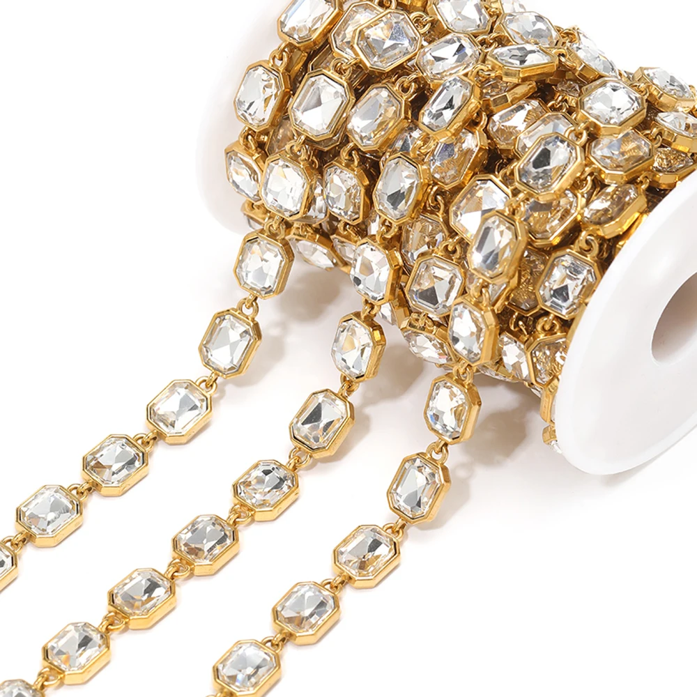1 Meter Stainless Steel Rectangle Zircon Chains for DIY Vintage Jewelry Crafts Findings Women Necklaces Choker Bracelets Making
1 Meter Stainless Steel Rectangle Zircon Chains for DIY Vintage Jewelry Crafts Findings Women Necklaces Choker Bracelets Making