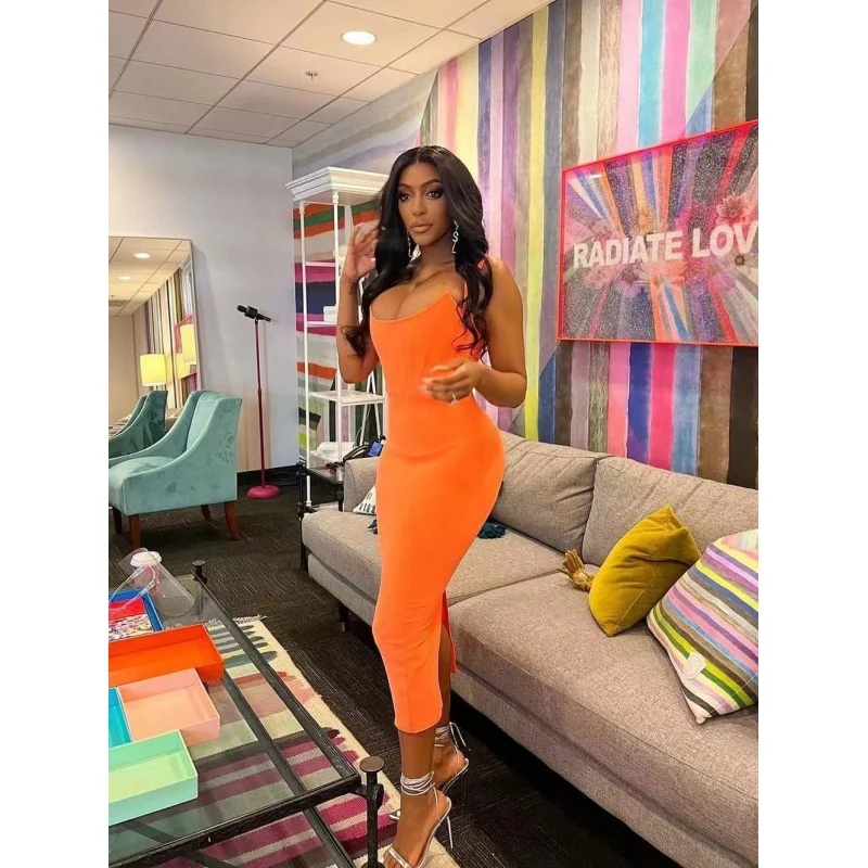 Hot Selling Bandage Dress European and American Fashion Orange Square Collar Mid-Length Banquet Party Dress Skirt
Hot Selling Bandage Dress European and American Fashion Orange Square Collar Mid-Length Banquet Party Dress Skirt