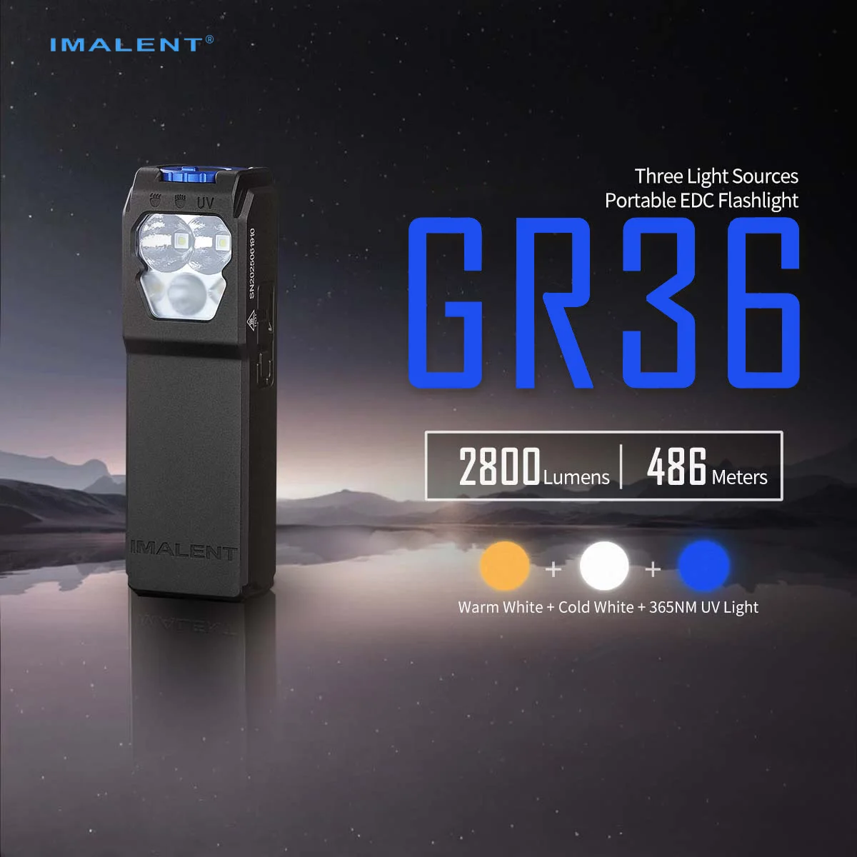 Imalent GR36 Flashlight Strong Light Super Bright Long-Range Three Light Sources Rechargeable EDC Portable Outdoor Waterproof
Imalent GR36 Flashlight Strong Light Super Bright Long-Range Three Light Sources Rechargeable EDC Portable Outdoor Waterproof