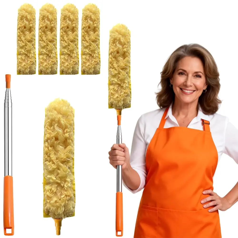 100-дюймовая удлиненная швабра-метелка для уборки с тяжелым загрязнением, 360° вращение ° Комплект сменных насадок для пылесоса, микрофибровые насадки для уборки различных поверхностей. Эффективный пылеуловитель
100-дюймовая удлиненная швабра-метелка для уборки с тяжелым загрязнением, 360° вращение ° Комплект сменных насадок для пылесоса, микрофибровые насадки для уборки различных поверхностей. Эффективный пылеуловитель