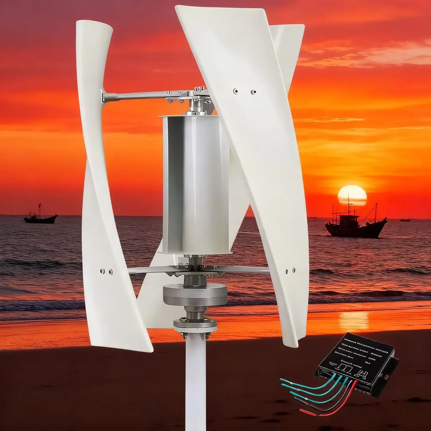4000W Wind Turbine Generator,12V 24V 48V 220V with 3 Blades Wind Vertical Turbine Generator Permanent Magnet Generator Wind Turb
4000W Wind Turbine Generator,12V 24V 48V 220V with 3 Blades Wind Vertical Turbine Generator Permanent Magnet Generator Wind Turb