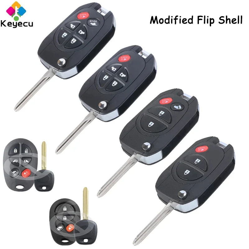 KEYECU Modified Flip Remote Key Shell Case Fob 3 4 5 6 Buttons TOY43 Blade for Toyota Tacoma Highlander Sequoia Sienna Tundra
KEYECU Modified Flip Remote Key Shell Case Fob 3 4 5 6 Buttons TOY43 Blade for Toyota Tacoma Highlander Sequoia Sienna Tundra