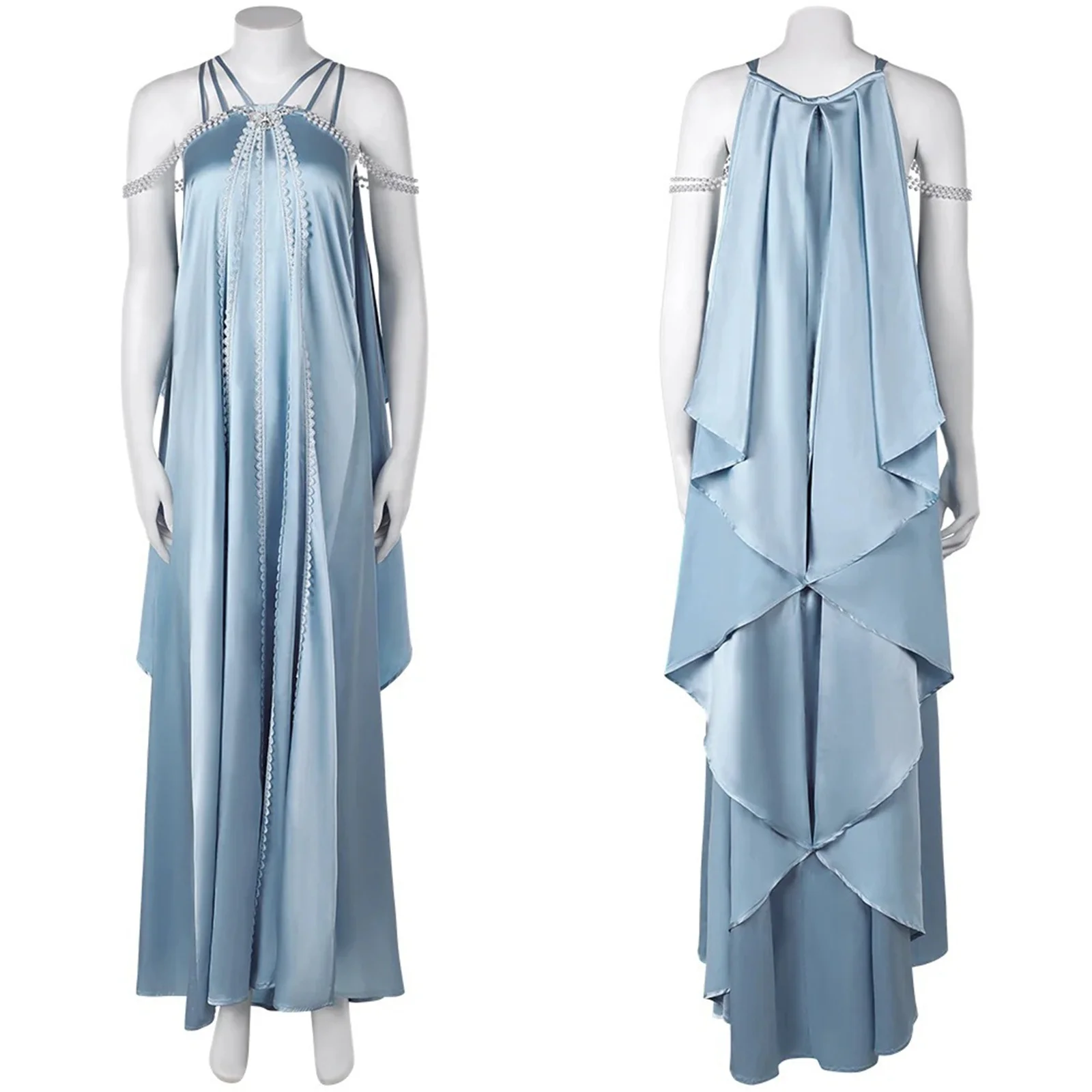 Womens Padme Costume Queen Cosplay Dress Blue Sleeveless Long Gown for Halloween Party
Womens Padme Costume Queen Cosplay Dress Blue Sleeveless Long Gown for Halloween Party