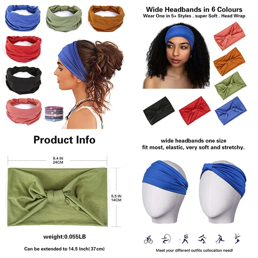 GiLi 6 Pack Wide Headbands for Women Non Slip Soft Elastic Hair Bands Yoga Running Sports Workout Gym Head Wraps, Knotted Cotto
GiLi 6 Pack Wide Headbands for Women Non Slip Soft Elastic Hair Bands Yoga Running Sports Workout Gym Head Wraps, Knotted Cotto