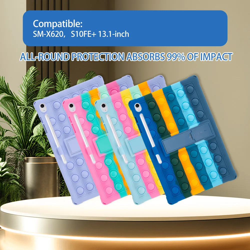 Bubble Soft Silicone Stand Case For Samsung Galaxy Tab S10FE Plus S10FE+ SM-X620 13.1inch Protective Tablet Cover
Bubble Soft Silicone Stand Case For Samsung Galaxy Tab S10FE Plus S10FE+ SM-X620 13.1inch Protective Tablet Cover