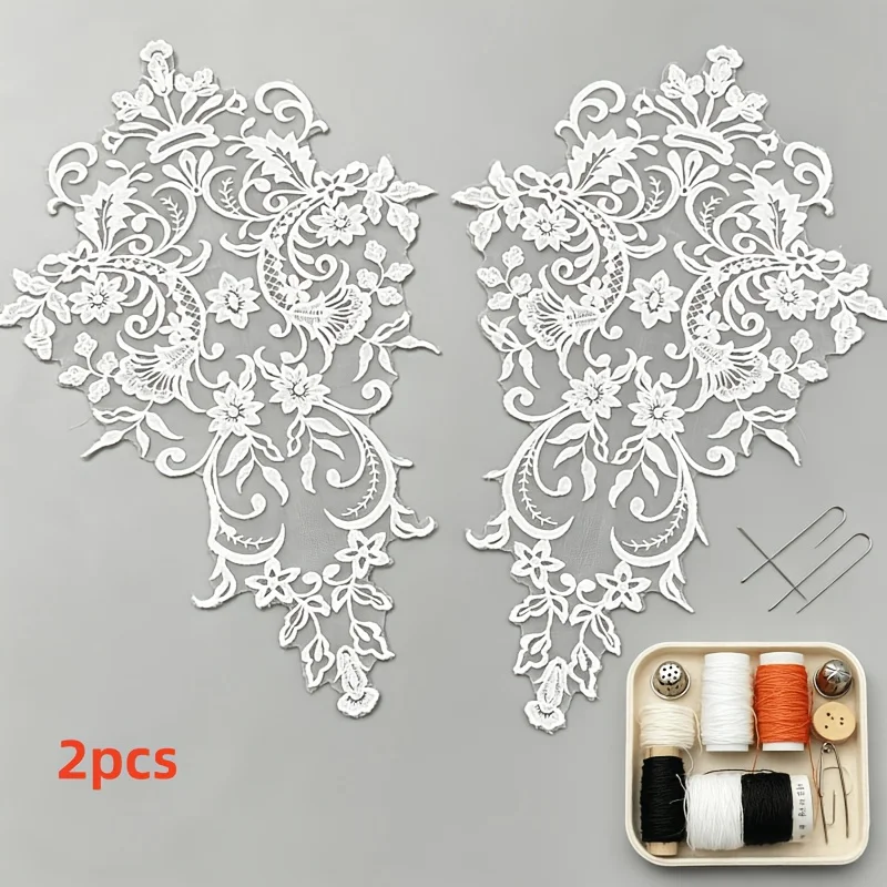 2 pieces of floral embroidery lace dresses - DIY sewing and embroidery of dress accessories
2 pieces of floral embroidery lace dresses - DIY sewing and embroidery of dress accessories