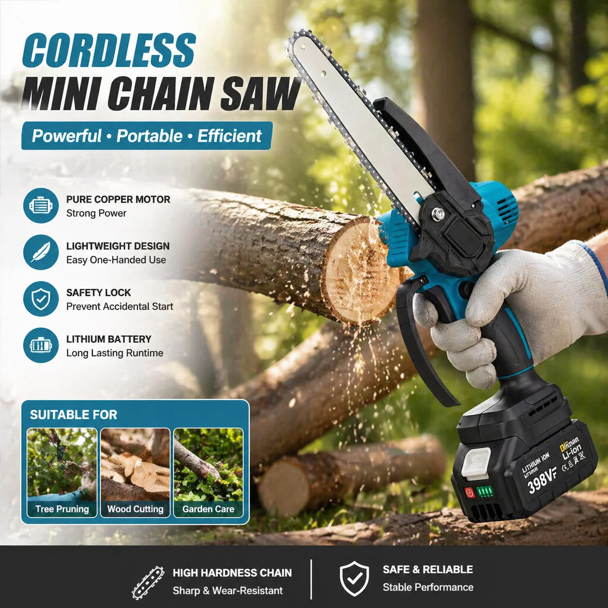 6 Inch Cordless Electric Chainsaw Rechargeable No Battery Portable Woodworking Tool for Makita 18V Sets Light Compact and Easy
6 Inch Cordless Electric Chainsaw Rechargeable No Battery Portable Woodworking Tool for Makita 18V Sets Light Compact and Easy