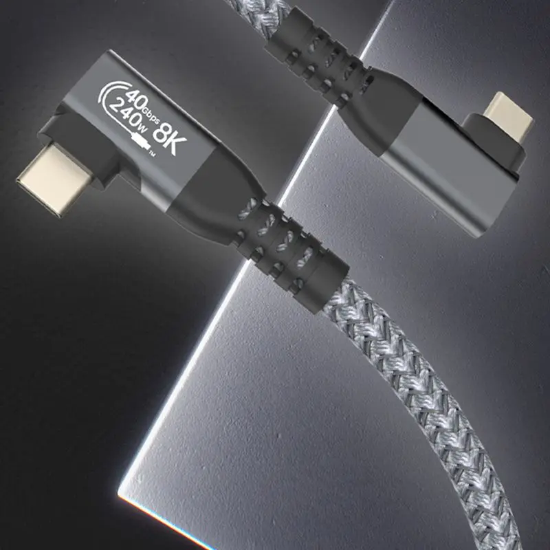 USB4 Full Function Type-C Double Bend Male Data Cable Double Headed Thunderbolt 4/3 PD240W Fast Charging 40Gbps Video Cable
USB4 Full Function Type-C Double Bend Male Data Cable Double Headed Thunderbolt 4/3 PD240W Fast Charging 40Gbps Video Cable