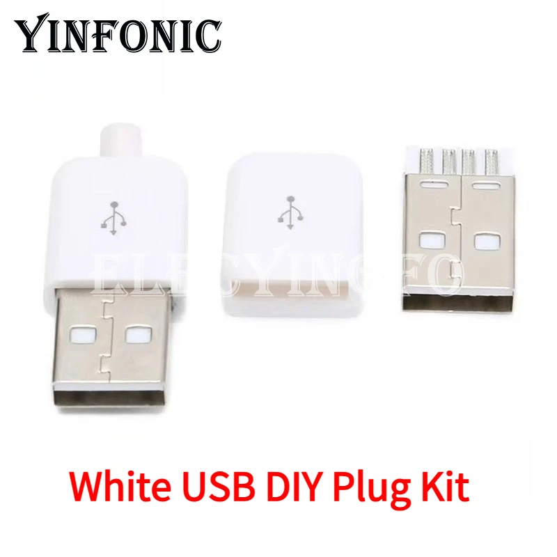 USB 2.0 Connector Plug Kits A Type Male 4 Pin Assembly Adapter Socket Plastic Shell For Data Connection DIY
USB 2.0 Connector Plug Kits A Type Male 4 Pin Assembly Adapter Socket Plastic Shell For Data Connection DIY