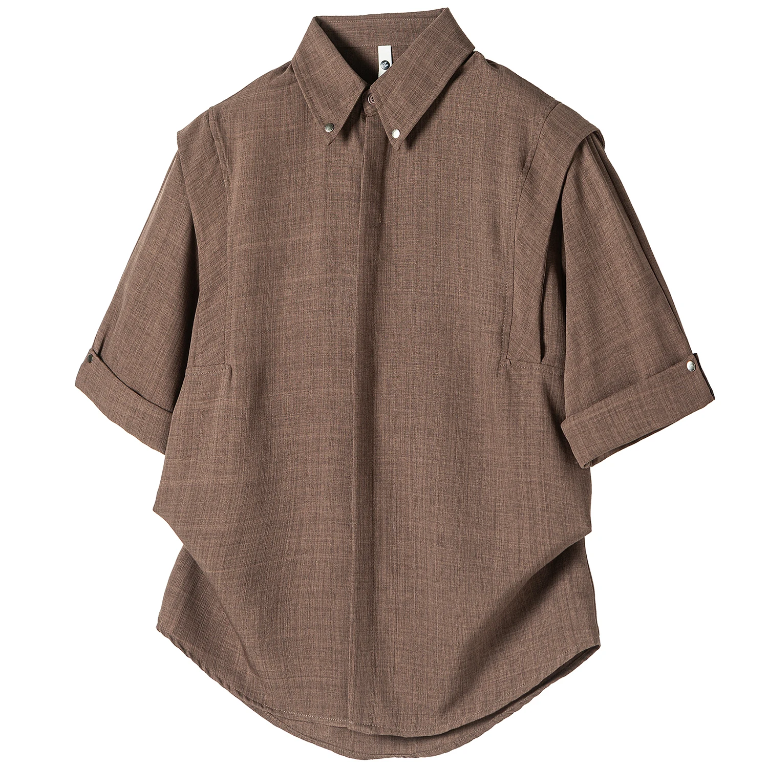 Men's Casual Short Sleeve Shirt Summer Concealed Placket Loose Solid Color New Fashion Personalized Rivet Design Tops
Men's Casual Short Sleeve Shirt Summer Concealed Placket Loose Solid Color New Fashion Personalized Rivet Design Tops
