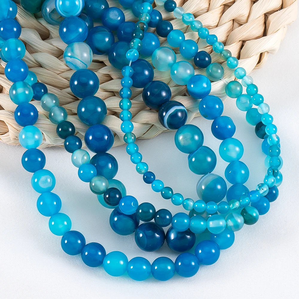4mm/6mm/8mm/10mm Natural Stone Blue Stripe Loose Beads For Jewelry Making Handmade DIY Necklace Bracelet Charms Supplies
4mm/6mm/8mm/10mm Natural Stone Blue Stripe Loose Beads For Jewelry Making Handmade DIY Necklace Bracelet Charms Supplies