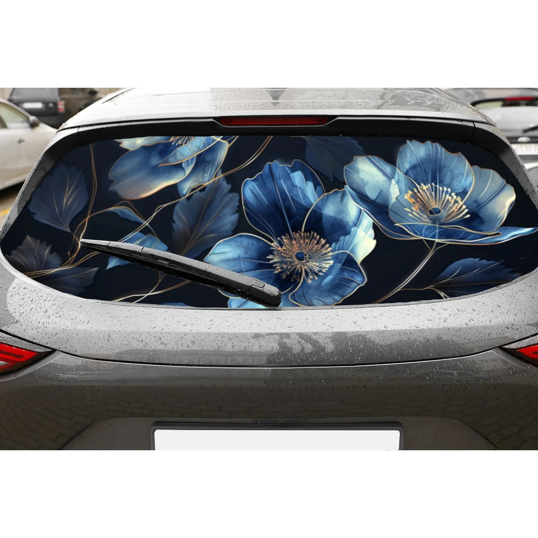 Blue and Gold Flower PVC Perforated Car Vinyl Wraps, Durable Car Rear Windshield Sticker, Waterproof Car Rear Window Decal, Priv
Blue and Gold Flower PVC Perforated Car Vinyl Wraps, Durable Car Rear Windshield Sticker, Waterproof Car Rear Window Decal, Priv