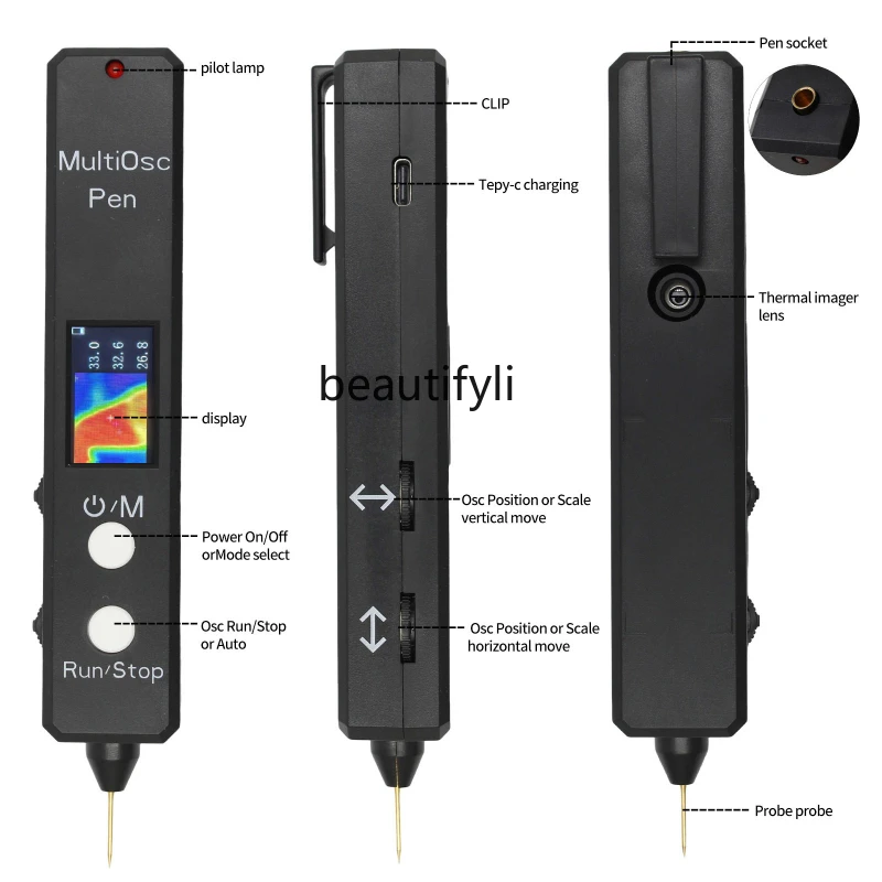 Multifunctional Oscilloscope Pen, Diode, Resistance, Thermal Imager, Voltage, Oscilloscope
Multifunctional Oscilloscope Pen, Diode, Resistance, Thermal Imager, Voltage, Oscilloscope
