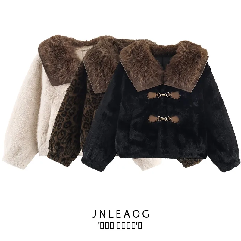 JNLEAOG Women's Faion Fall New Large Collar Color Blo Leopard Print Fur Leather Inteated Coat Long Sve Stand Fit
JNLEAOG Women's Faion Fall New Large Collar Color Blo Leopard Print Fur Leather Inteated Coat Long Sve Stand Fit