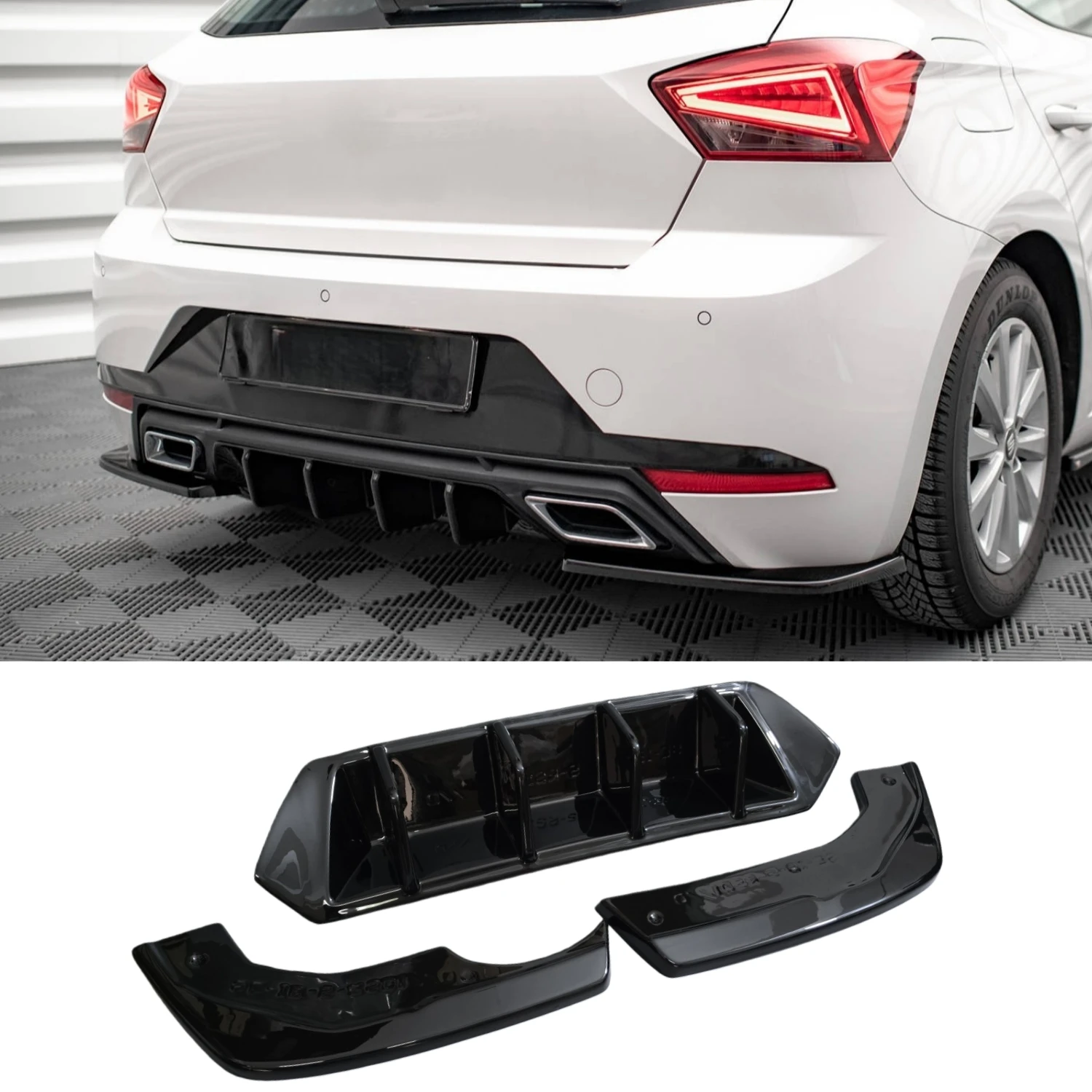 3pcs Gloss Black Maxton Style Rear Bumper Diffuser Valance Side Splitters Aerokits For SEAT Ibiza FR & Standard 6F MK5 2018-2021
3pcs Gloss Black Maxton Style Rear Bumper Diffuser Valance Side Splitters Aerokits For SEAT Ibiza FR & Standard 6F MK5 2018-2021