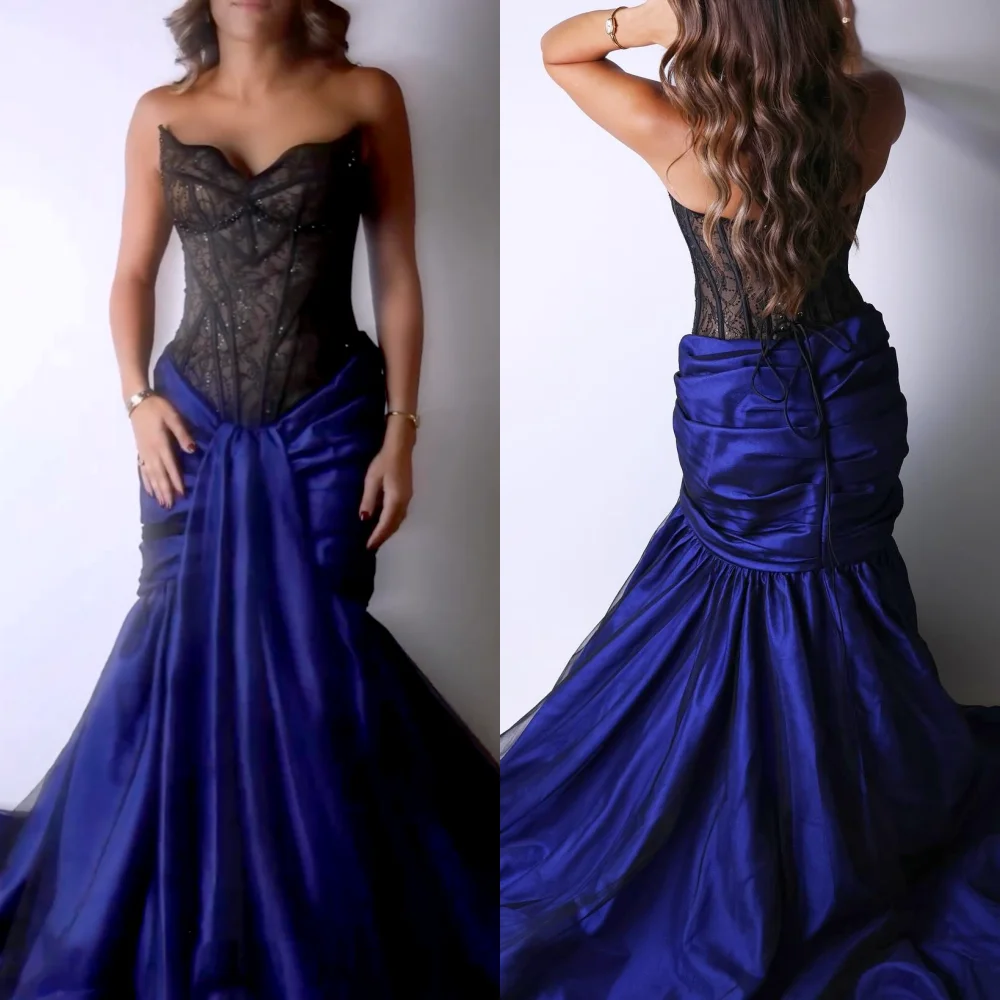 Customized Black Lace Pleat High Quality Evening Dress Sweetheart Neck Mermaid Long Dresses Bespoke Occasion Elegant Party
Customized Black Lace Pleat High Quality Evening Dress Sweetheart Neck Mermaid Long Dresses Bespoke Occasion Elegant Party