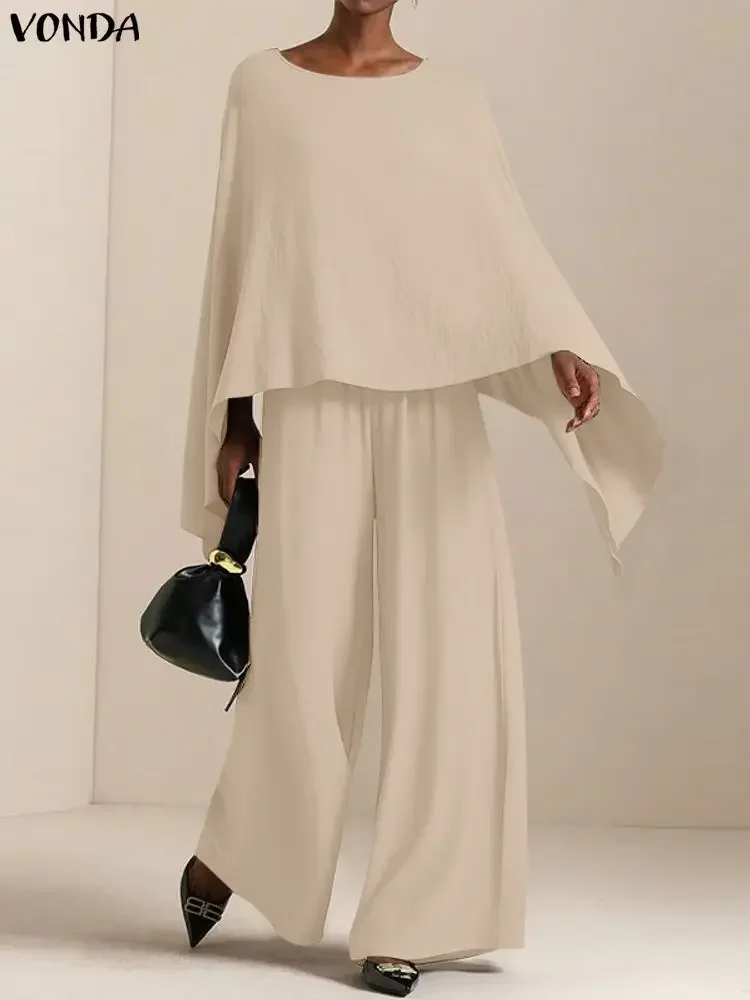 Plus Size 5XL VONDA Elegant Pant Sets Women Long Sleeve Asymmetrical Tops Wide Leg Pants Fashion Solid Loose 2 Piece Outfits
Plus Size 5XL VONDA Elegant Pant Sets Women Long Sleeve Asymmetrical Tops Wide Leg Pants Fashion Solid Loose 2 Piece Outfits