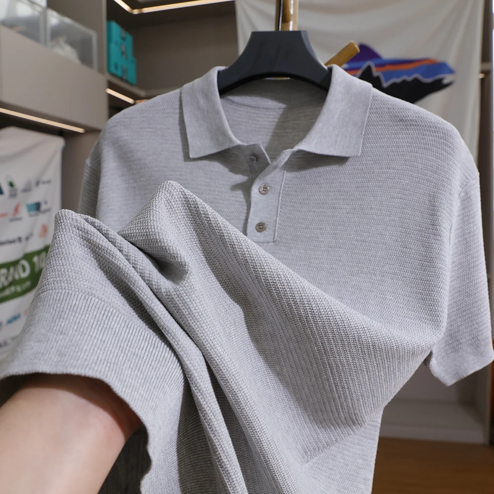 Casual Shirt Knitted Short Sleeve Turn-down Collar Breathable Comfortable Summer Fashion Urban Men's Top
Casual Shirt Knitted Short Sleeve Turn-down Collar Breathable Comfortable Summer Fashion Urban Men's Top