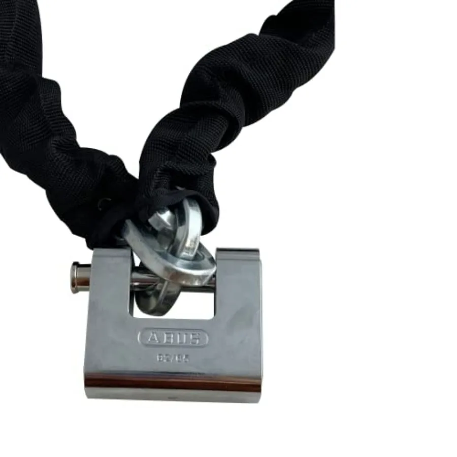 8KS 10 Foot x 5/16 Thick Square Security Chain in Hardened Steel with 92/65 Monoblock Brass Padlock Keyed Different for Bikes C
8KS 10 Foot x 5/16 Thick Square Security Chain in Hardened Steel with 92/65 Monoblock Brass Padlock Keyed Different for Bikes C