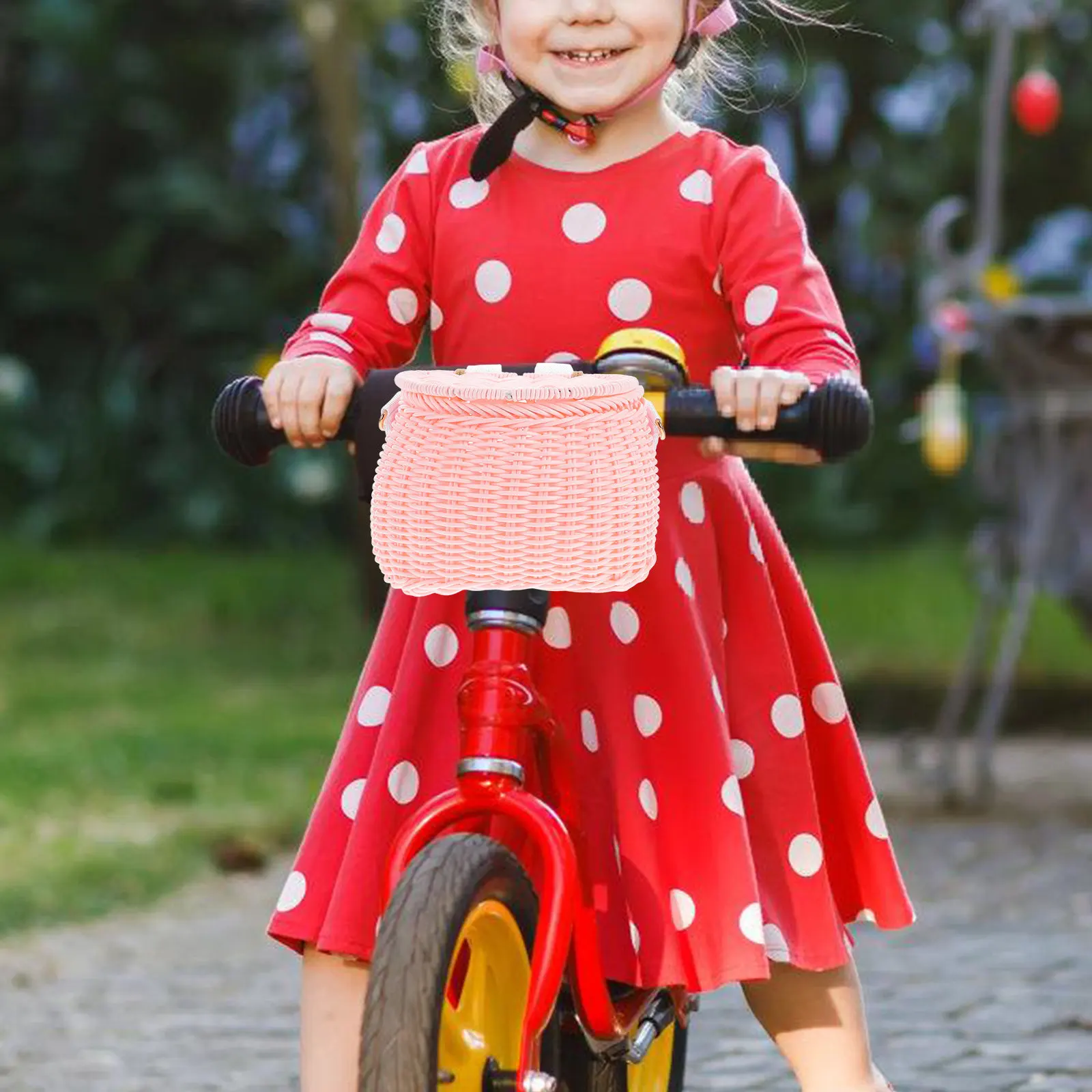 Pink Bike Basket Front Handlebar Wicker Basket Large Capacity Lid Detachable Scooter Storage Bicycle Accessories
Pink Bike Basket Front Handlebar Wicker Basket Large Capacity Lid Detachable Scooter Storage Bicycle Accessories