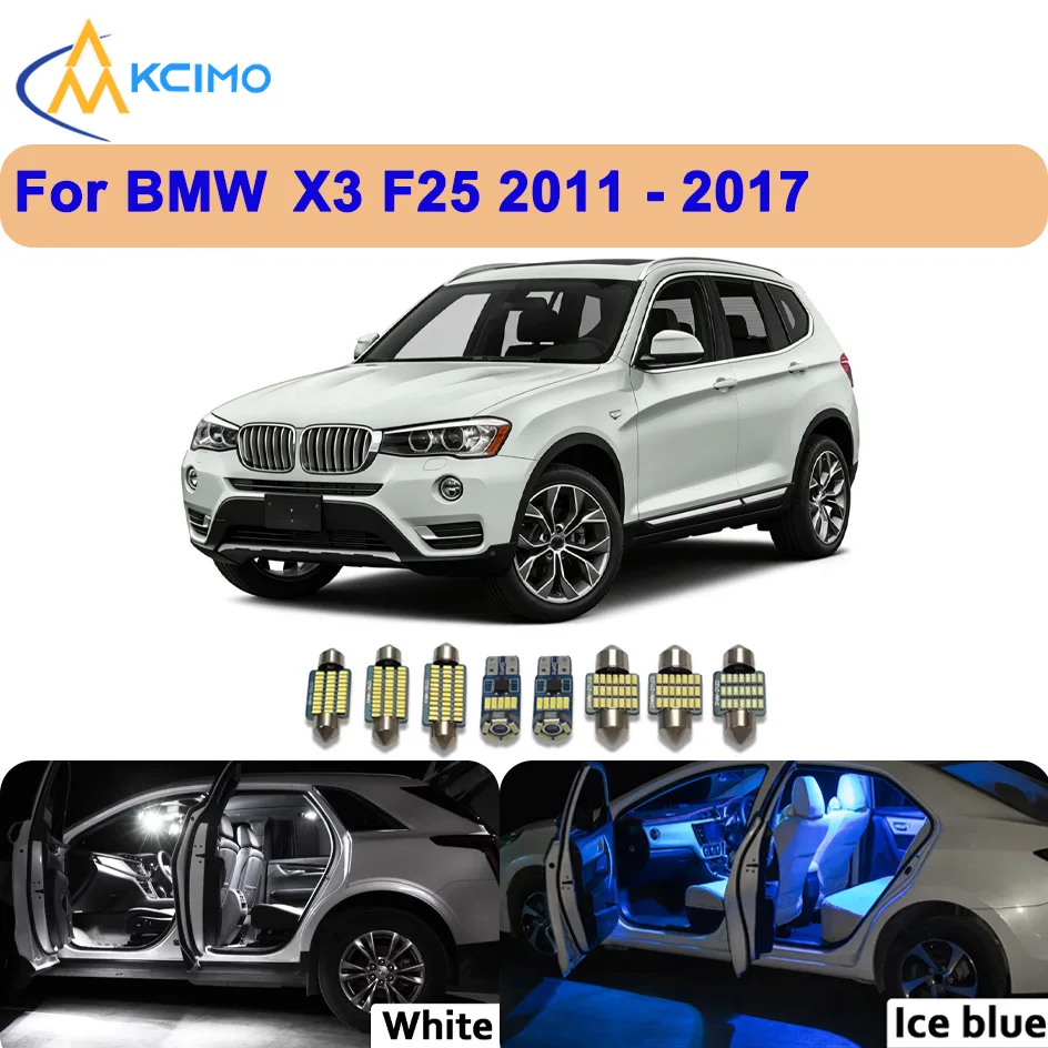 Комплект сверхярких светодиодных внутренних и дверных фонарей Canbus для BMW X3 F25 2011–2017– без фургона, простая установка!
Комплект сверхярких светодиодных внутренних и дверных фонарей Canbus для BMW X3 F25 2011–2017– без фургона, простая установка!