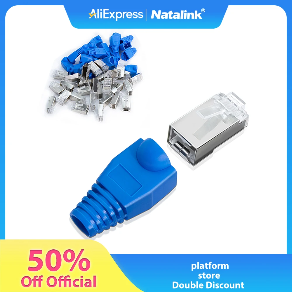 Natalink 10/50/100PCS RJ45 CAT6 CAT5e экранированные проходные разъемы позолоченные модульные разъемы Ethernet с защитными колпачками
Natalink 10/50/100PCS RJ45 CAT6 CAT5e экранированные проходные разъемы позолоченные модульные разъемы Ethernet с защитными колпачками
