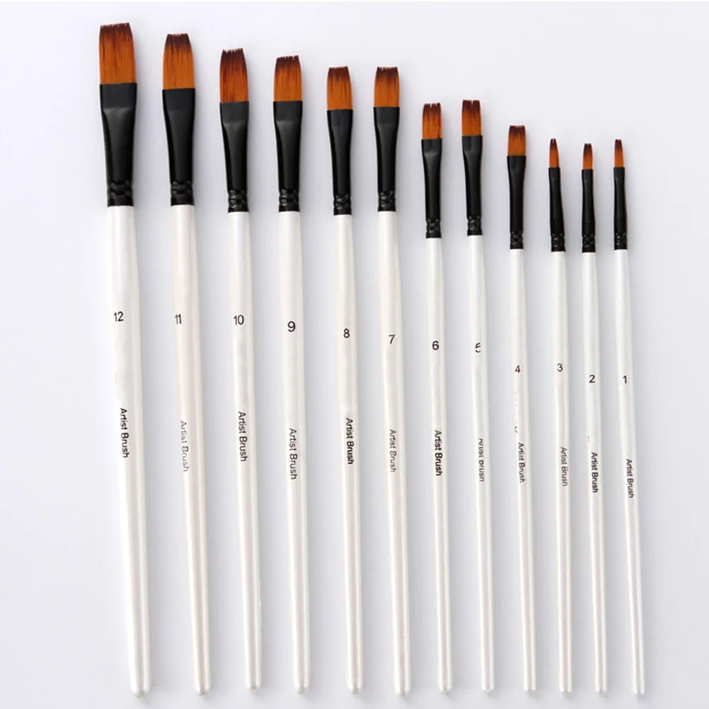 12Pcs Paint Brush Set for Artists Beginners Wood Handle Nylon Bristles Works on Canvas Ceramic Nail Face Art
12Pcs Paint Brush Set for Artists Beginners Wood Handle Nylon Bristles Works on Canvas Ceramic Nail Face Art
