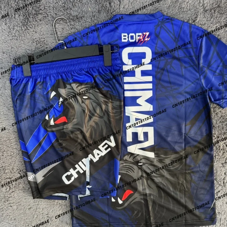 Summer Top Boxer MMA Octagonal Cage Khamzat Chimaev T-shirt Shorts Set Men Sports Training Running Set Speed drying Fighting Set
Summer Top Boxer MMA Octagonal Cage Khamzat Chimaev T-shirt Shorts Set Men Sports Training Running Set Speed drying Fighting Set