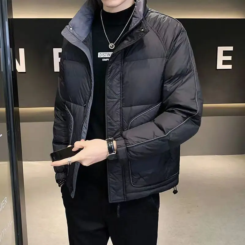 Warm Men Solid Winter Jacket Parka Standing Collar Puffer Jackets Women Thick Black Korean Fashion Bubble Coat Plus Size A19
Warm Men Solid Winter Jacket Parka Standing Collar Puffer Jackets Women Thick Black Korean Fashion Bubble Coat Plus Size A19