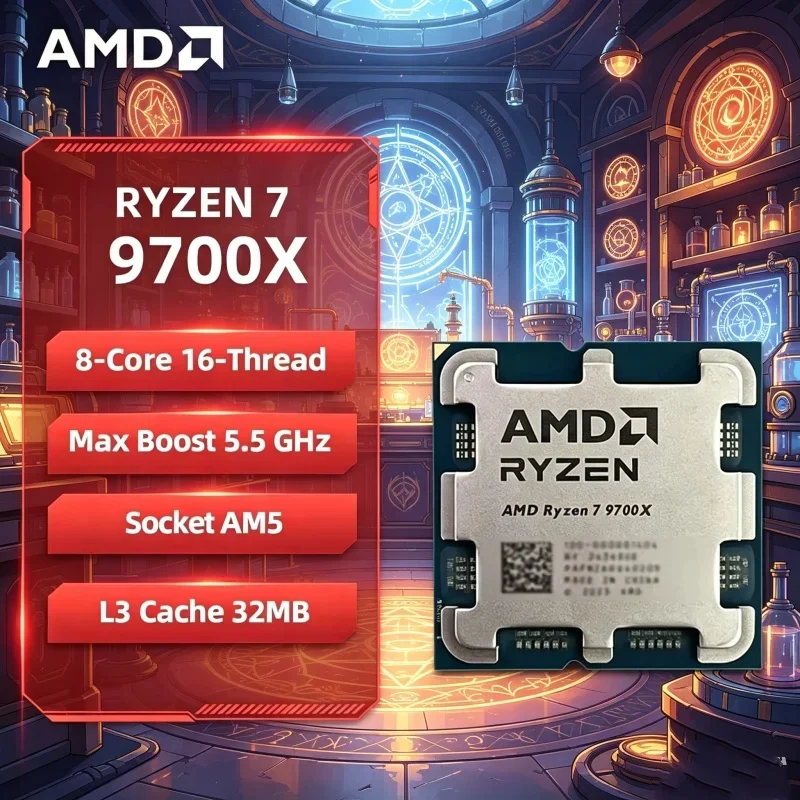 Volant Unconstrained AMD Desktop Gaming CPU Ryzen 7 9700X R7 9700X 8 Core 16 Thread 5.5GHz AM5 Socket Loose Pieces
Volant Unconstrained AMD Desktop Gaming CPU Ryzen 7 9700X R7 9700X 8 Core 16 Thread 5.5GHz AM5 Socket Loose Pieces
