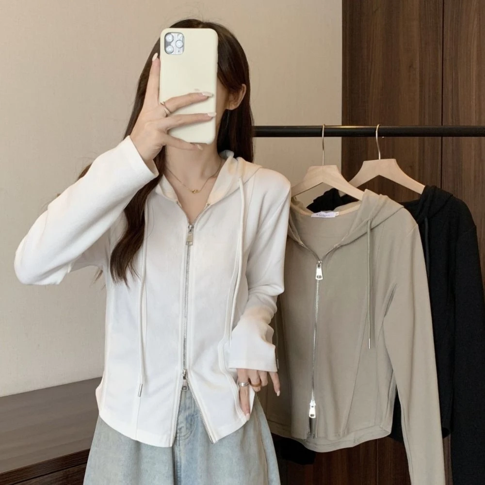 Casual Irregular Female Solid Hoodie Zipper Slim Fit Long Sleeve Shirt Sweatshirt Basic Drawstring Shrug Pullover Women
Casual Irregular Female Solid Hoodie Zipper Slim Fit Long Sleeve Shirt Sweatshirt Basic Drawstring Shrug Pullover Women