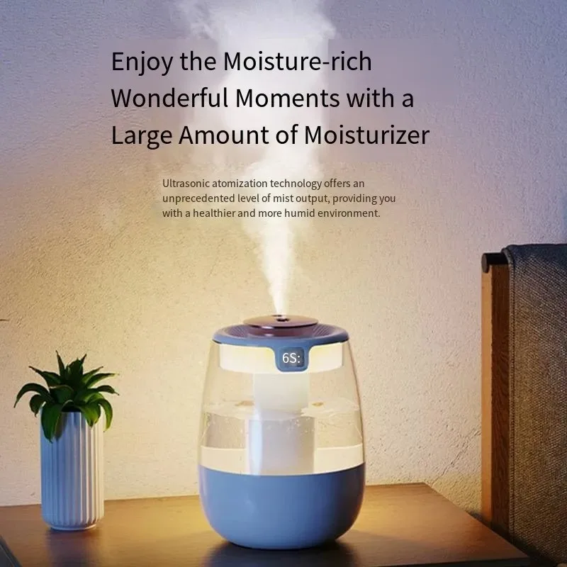 USB Powered Double Spray Portable Humidifier with Aroma Diffuser and LED Light Mist Maker for Home and Office Use