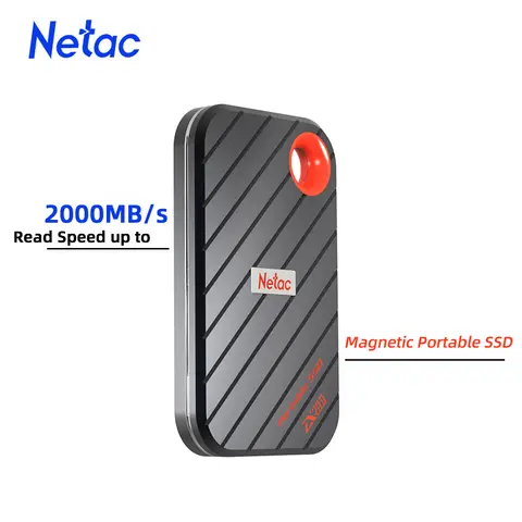 Netac SSD esterno magnetico 2000 MB/S ad alta velocità 512 GB 2 TB 1 TB USB3.2 Gen2 Tipo C Unità a stato solido esterna per Iphone LaptopPC