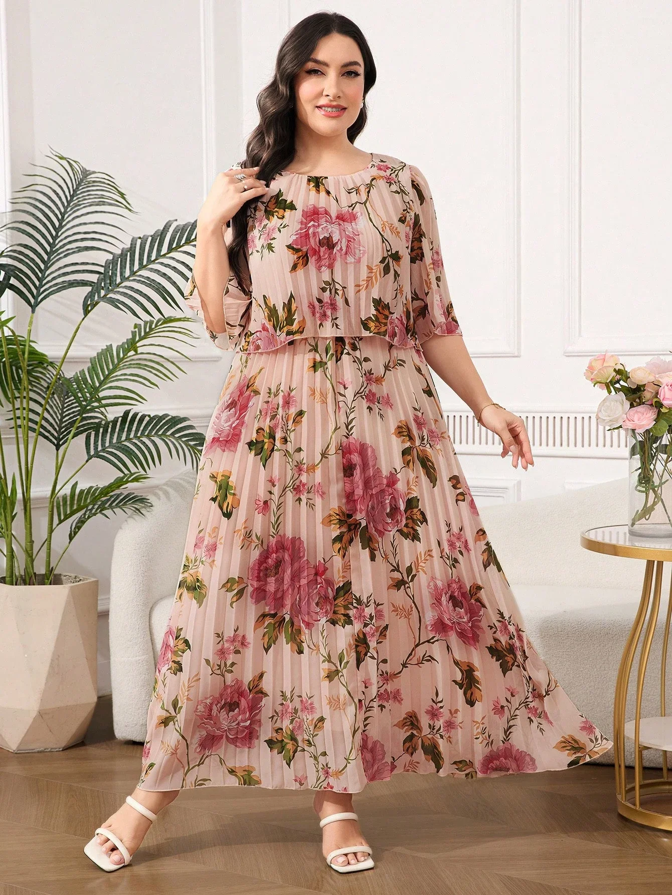 Plus Size Floral Pleated Chiffon Maxi Dress For Women Summer Elegant
Plus Size Floral Pleated Chiffon Maxi Dress For Women Summer Elegant