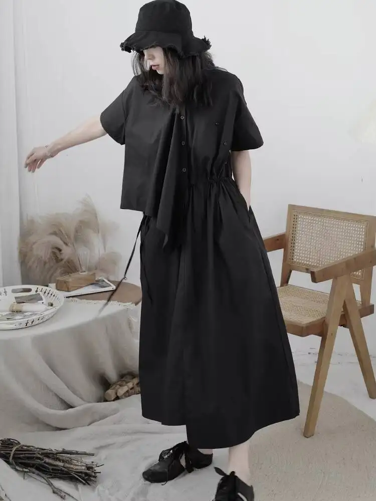 Ladies Dress Summer New Classic Dark Japanese Asymmetrical Deconstruction Casual Loose Fashion Large Size Shirt Skirt
Ladies Dress Summer New Classic Dark Japanese Asymmetrical Deconstruction Casual Loose Fashion Large Size Shirt Skirt